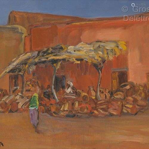 Francis CARIFA (1890-1975) Le potier à Marrakech Huile sur p...