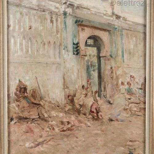 Georges GASTE (1869-1910) Porte du mausolée de Sidi Abderrah...