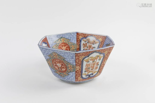 JAPANESE IMARI HEXAGONAL BOWL