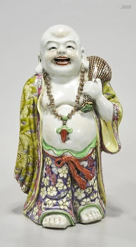 CHINESE PORCELAIN FIGURE OF A HAPPY BUDDHA