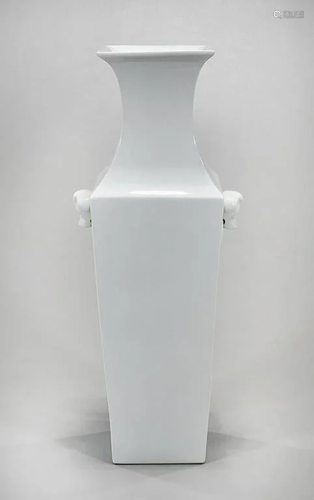 CHINESE MONOCHROME GLAZED SQUARE VASE