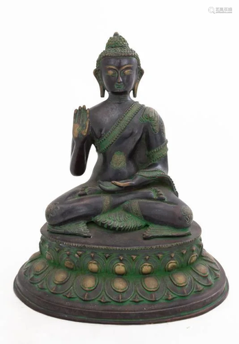 CHINESE BRONZE SEATED BUDDHA