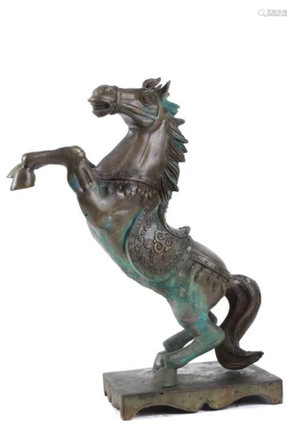 FINE BRONZE STATUE OF A LEAPING HORSE