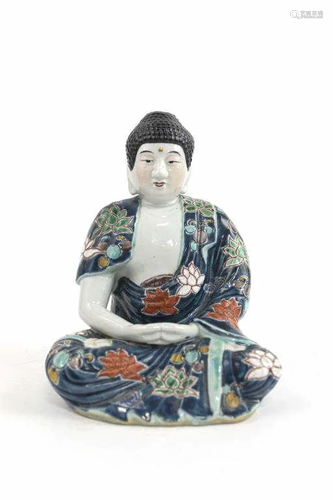 JAPANESE MEIJI PERIOD KUTANI FIGURE OF A BUDDHA