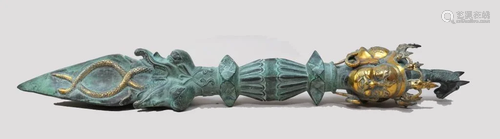 TIBETAN BRONZE CAST OF A SCEPTER