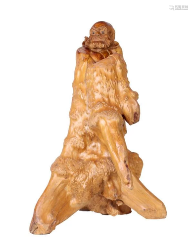 ROOT CARVING SCULPTURE OF A OLD MAN