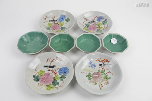 SET OF EIGHT CHINESE PORCELAIN PLATES AND BOWLS