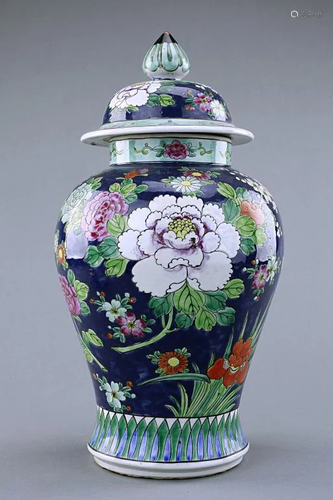 JAPANESE BALUSTER LIDDED JAR