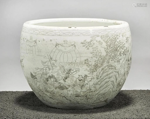 LARGE CHINESE MONOCHROME PORCELAIN JARDI…