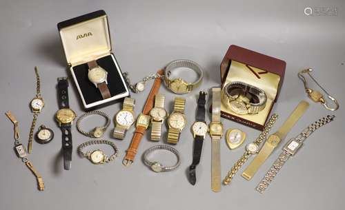 A collection of assorted mainly gentleman's wrist watches in...