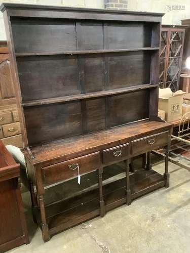 A mid 18th century oak dresser