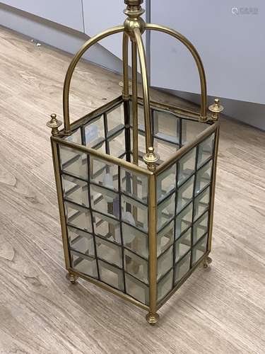 An Edwardian brass hall lantern, height 187cm