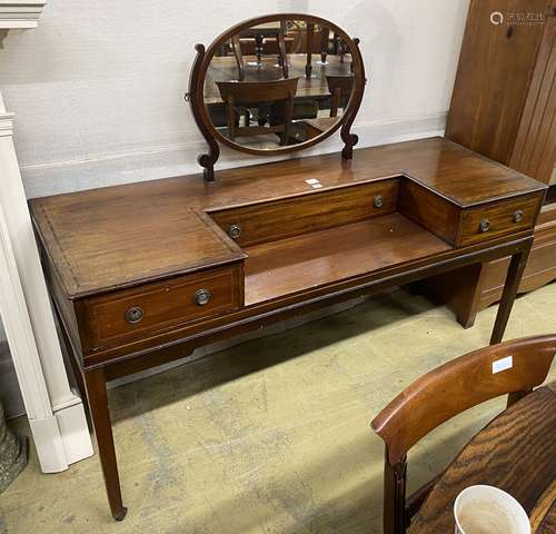 A mid 19th century mahogany dressing table,converted from a ...