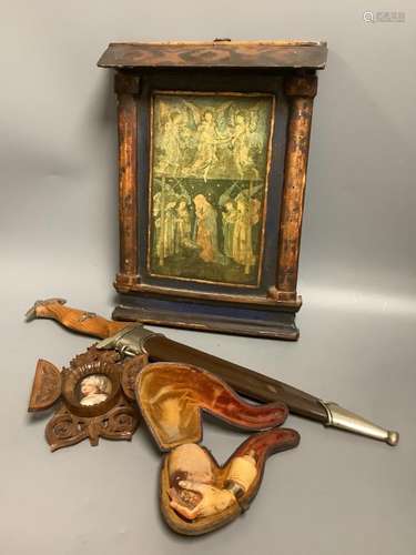 Dagger, pipe, miniature and icon.