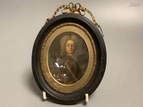 19th century English School, oil on ivory, Miniature of John...