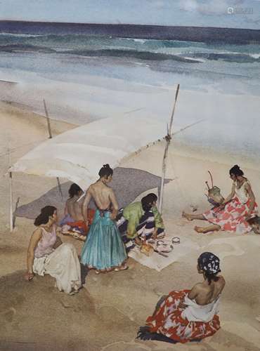 Sir William Russell Flint (1880-1969), chromolithograph, Git...