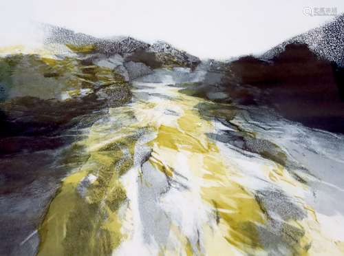 P. Matthews, colour etching, 'River', signed, 28/50, 34 x 46...