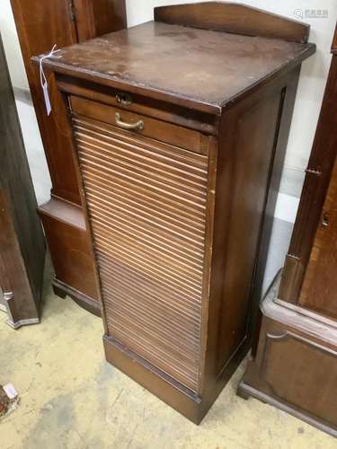 A mid 20th century tambour filing cabinet, width 53cm, depth...