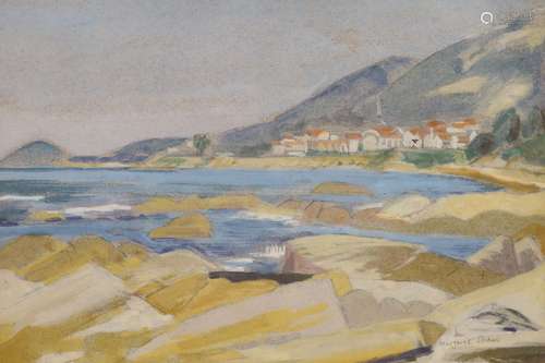 Margaret Shaw (1917-1983), watercolour, Ajaccio seascape, 14...