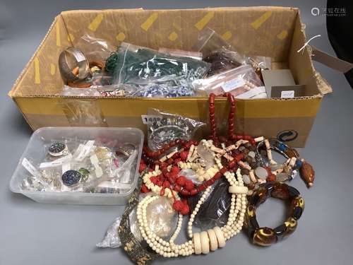 A quantity of costume jewellery, largely Asian, various mate...