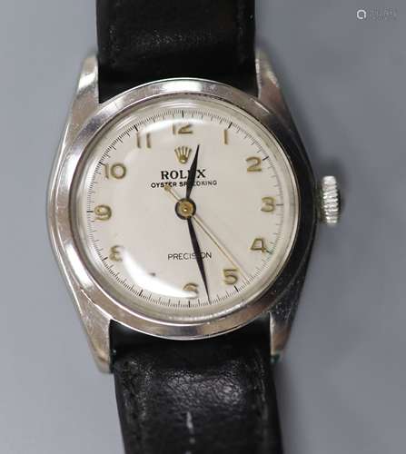 A gentleman's late 1940's/early 1950's stainless steel mid-s...