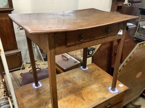 A George III oak side table, with one drawer, width 86cm, de...