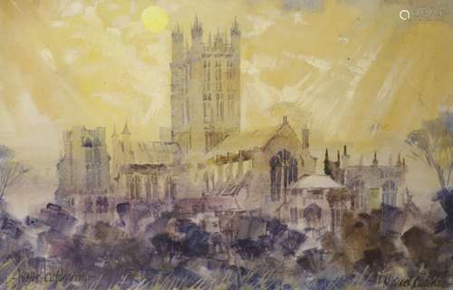 Michael Lawrence Cadman (1920-2012), watercolour, Wells Cath...