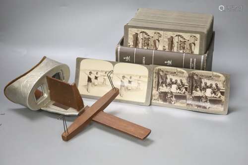 A 'Sun Sculpture' stereoscopic viewer and a large collection...