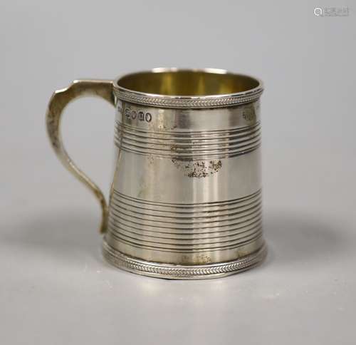 A William IV receded silver christening mug, George Frederic...