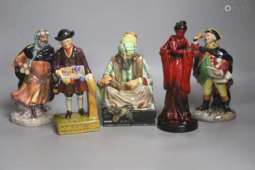 Royal Doulton figures: Town Crier HN2119, Cobbler HN1706, Go...