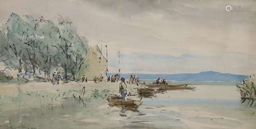 James McBey (1883-1959), watercolour, The Broads at Burgh St...