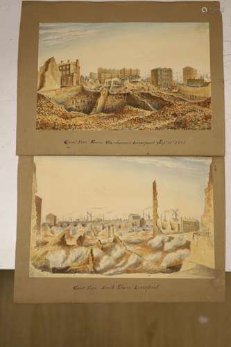 Liverpool History. Two Early 19th century watercolours of Gr...