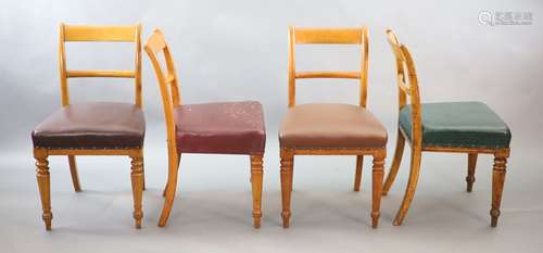 A set of eight early Victorian oak dining chairs,with curved...