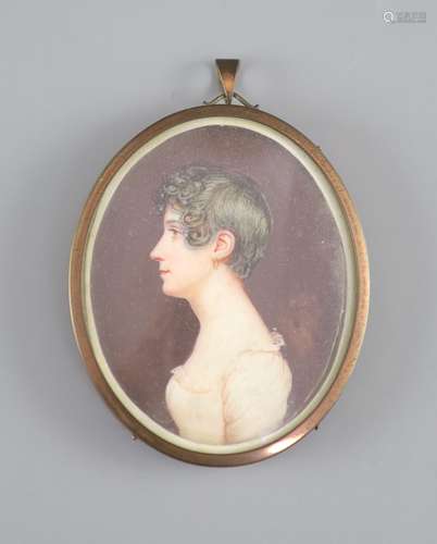 English School circa 1820, watercolour on ivory, Miniature p...