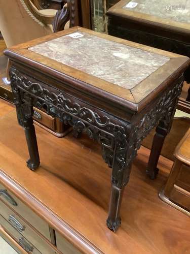 A late 19th century Chinese rectangular hardwood occasional ...