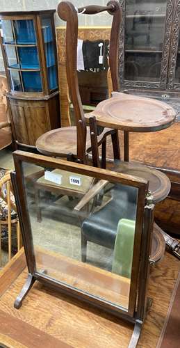 An Edwardian mahogany folding cake stand together with a mah...