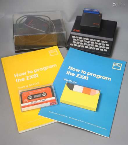 A Sinclair ZX81 personal computer, with tapes and instructio...