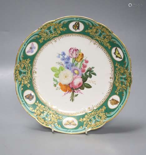 A 19th century Continental Sevres style porcelain plate, dia...