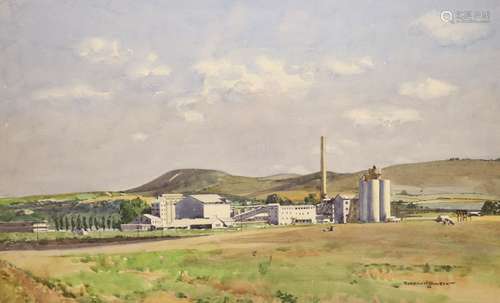 Norman Wilkinson (1878-1971), watercolour, Pitstone Cement p...