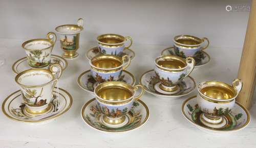 An early 19th centrury Paris area part tea set and other Par...