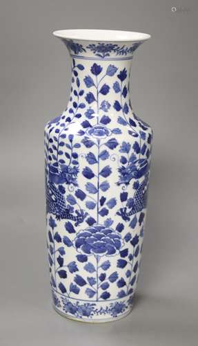 A Chinese blue and white dragon vase, height 30cm