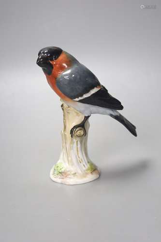 A late 19th century Meissen figure of a bullfinch, height 14...