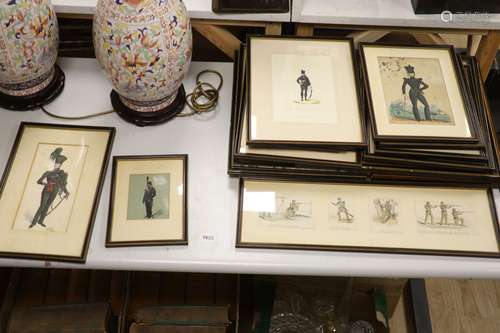 A collection of assorted 19th century Military paintings and...