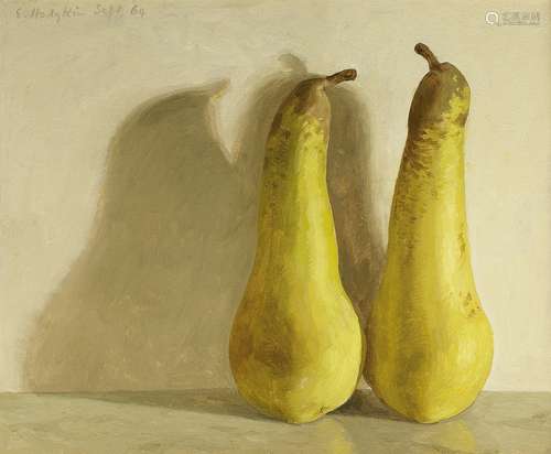 Eliot Hodgkin (British, 1905-1987) Two Standing Pears 25.4 x...