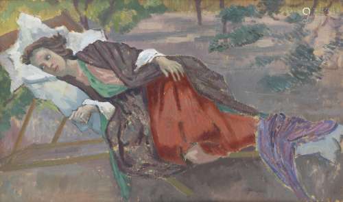 Roger Fry (British, 1866-1934) Vanessa Bell in a deckchair 3...