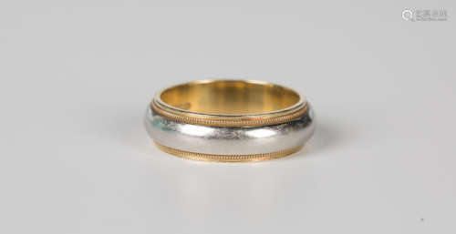 A Tiffany & Co 18ct gold and platinum band ring, detailed 'A...
