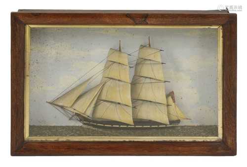 A pair of ship dioramas,