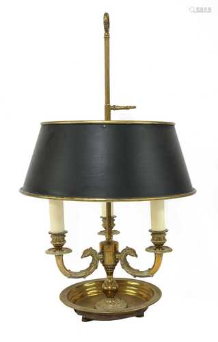 A French brass bouillotte lamp,