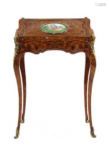 A small French Louis XV-style kingwood and marquetry bureau ...