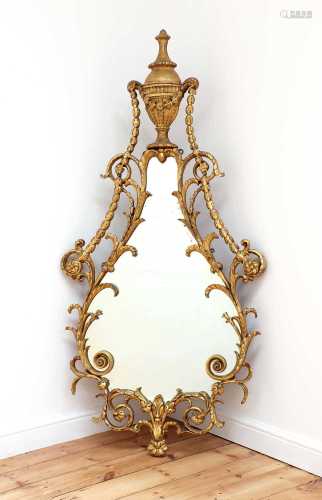 A George III giltwood wall mirror,